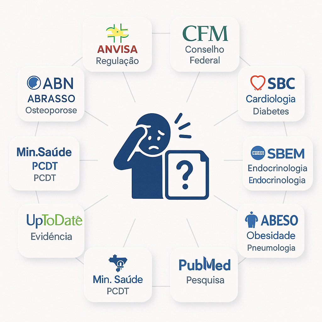Sociedades médicas e órgãos reguladores que o redator precisa acompanhar